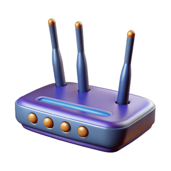 beautiful traditional Wireless Router with Antennas Transparent Background png