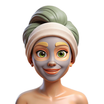 wonderful abstract Woman Applying Face Mask Spa Treatment Isolated png