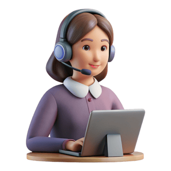wonderful classic Woman Attending Online Class with Headset Cutout Transparent Background png