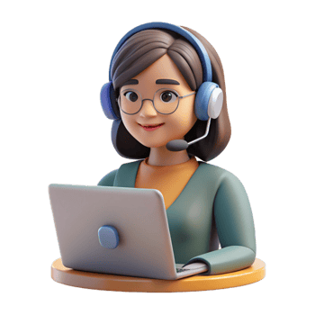 stunning minimalist Woman Attending Online Class with Headset Cutout Transparent Background original png