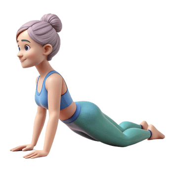 impressive modern Woman Doing Yoga Cobra Pose Transparent Background authentic png