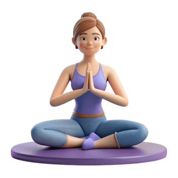 serene abstract Woman Doing Yoga in Studio Cutout authentic png