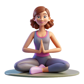 serene traditional Woman Doing Yoga in Studio Cutout high resolution png