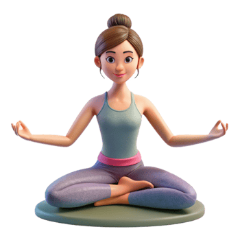 vibrant contemporary Woman Doing Yoga in Studio Cutout detailed png