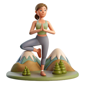 elegant creative Woman Doing Yoga on Beach Cutout professional png