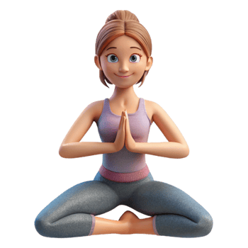 elegant contemporary Woman Doing Yoga Pose Cutout on Transparent Background premium png