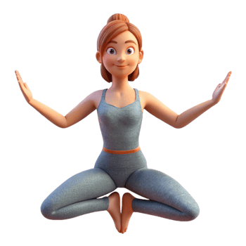 impressive rustic Woman Doing Yoga Pose Cutout on Transparent Background high resolution png