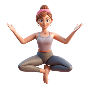 serene minimalist Woman Doing Yoga Pose Cutout on Transparent Background high resolution png