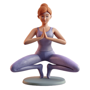 serene creative Woman Doing Yoga Pose Cutout on Transparent Background png