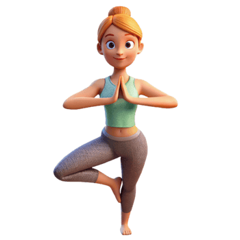 extraordinary creative Woman Doing Yoga Tree Pose Cutout genuine png