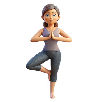 impressive abstract Woman Doing Yoga Tree Pose Cutout exclusive png