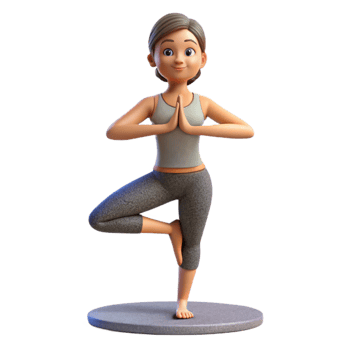 vibrant abstract Woman Doing Yoga Tree Pose Cutout exclusive png