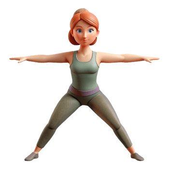 wonderful abstract Woman Doing Yoga Warrior Pose Transparent Background high quality png