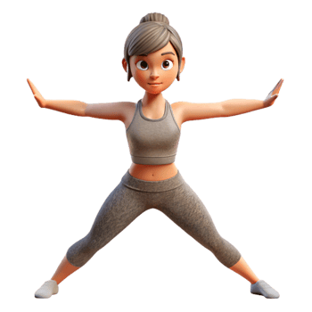 impressive artistic Woman Doing Yoga Warrior Pose Transparent Background professional png