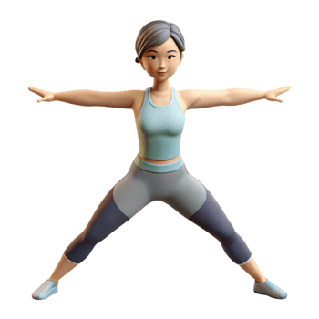stunning abstract Woman Doing Yoga Warrior Pose Transparent Background detailed png