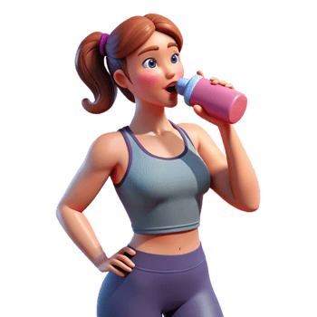 vibrant vintage Woman Drinking Water After Workout Cutout original png