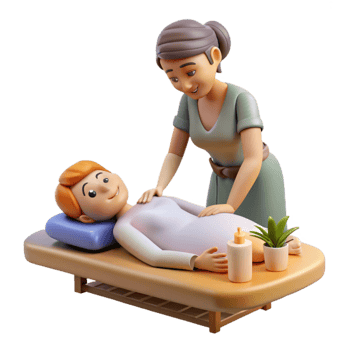 serene modern Woman Getting Massage Relaxation Therapy Transparent Background original png