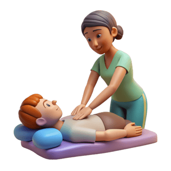 wonderful vintage Woman Getting Massage Side View Isolated high resolution png