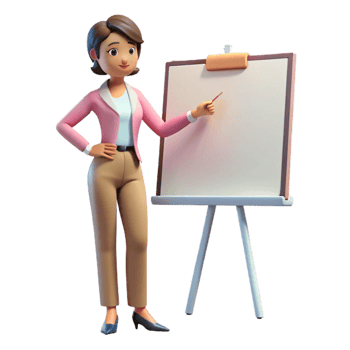 wonderful modern Woman Giving Presentation on Whiteboard Cutout original png