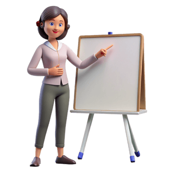 stunning contemporary Woman Giving Presentation on Whiteboard Cutout png