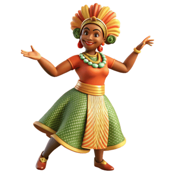 wonderful contemporary Woman in Traditional Dress Dancing Isolated high resolution png