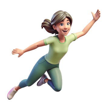 stunning abstract Woman Jumping High Angle Isolated authentic png
