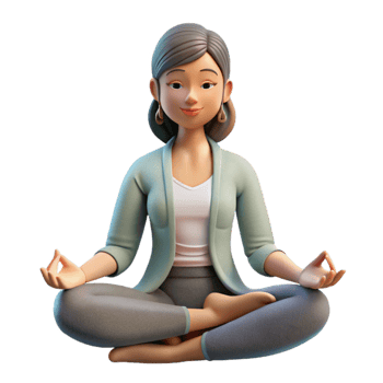 magnificent traditional Woman Meditating in Lotus Pose Soft Light Isolated premium png