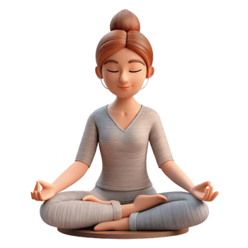 dramatic minimalist Woman Meditating in Sukhasana Pose Cutout genuine png