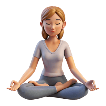 dramatic minimalist Woman Meditating Lotus Pose Isolated png