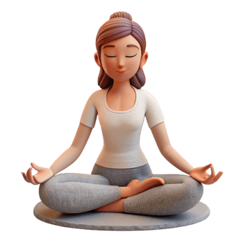 magnificent vintage Woman Meditating Peaceful Posture Transparent Background professional png