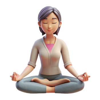 beautiful modern Woman Meditating Peaceful Posture Transparent Background exclusive png