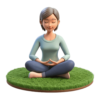 beautiful rustic Woman Meditating Outdoors Grass Background Transparent Background detailed png