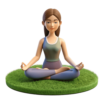 beautiful classic Woman Meditating Outdoors Grass Background Transparent Background professional png