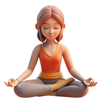 magnificent abstract Woman Meditating Isolated with Warm Light original png