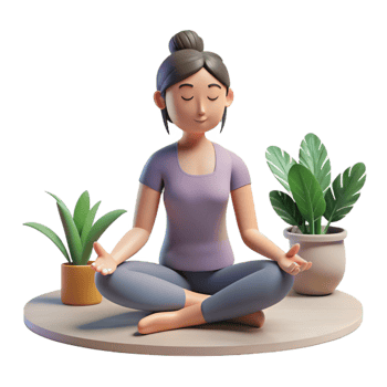 dramatic classic Woman Practicing Meditation Indoors Cutout Transparent Background exclusive png