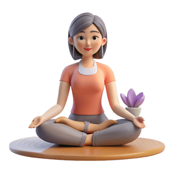 dramatic minimalist Woman Practicing Meditation Indoors Cutout Transparent Background original png