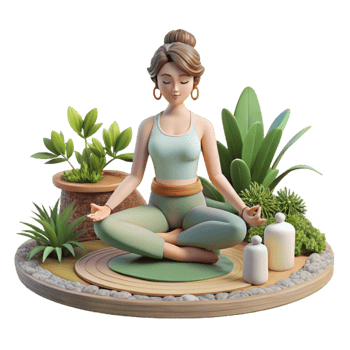magnificent rustic Woman Practicing Mindfulness in Garden Cutout Transparent Background professional png