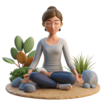 beautiful vintage Woman Practicing Mindfulness Outdoors Cutout Transparent Background genuine png