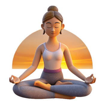 beautiful abstract Woman Practicing Yoga at Sunrise Isolated Element professional png