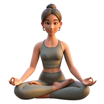 magnificent vintage Woman Practicing Yoga at Sunrise Isolated Element high resolution png