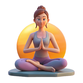 serene rustic Woman Practicing Yoga at Sunrise Isolated Element genuine png