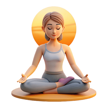 vibrant minimalist Woman Practicing Yoga at Sunrise Isolated Element high resolution png