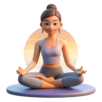 vibrant traditional Woman Practicing Yoga at Sunrise Isolated Element exclusive png