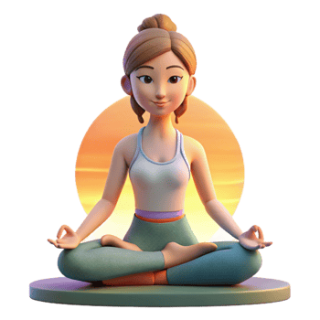 dramatic modern Woman Practicing Yoga at Sunrise Isolated Element png