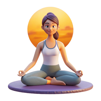 stunning traditional Woman Practicing Yoga at Sunrise Isolated Element original png