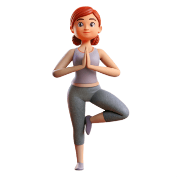 beautiful abstract Woman Practicing Yoga Tree Pose Cutout exclusive png