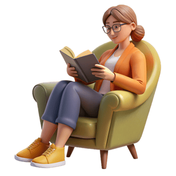 impressive minimalist Woman Reading Book in Hammock Isolated high quality png