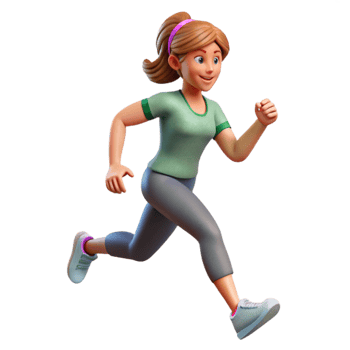 stunning contemporary Woman Running in Park Isolated authentic png