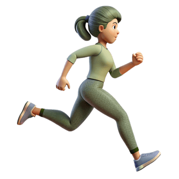 dramatic artistic Woman Running Side View Silhouette Isolated Element authentic png