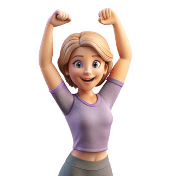 magnificent abstract Woman Stretching Arms Overhead Isolated png